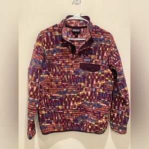 Patagonia Fitz Roy Patchwork Synchilla Snap-T Fleece Pullover Size Small Women’s